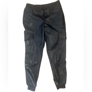 Pleather cargo pants